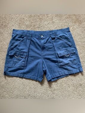 Columbia PFG Cargo Shorts Omni Shade UPF 50 Sz 2XL Navy Blue 7” Fishing Utility